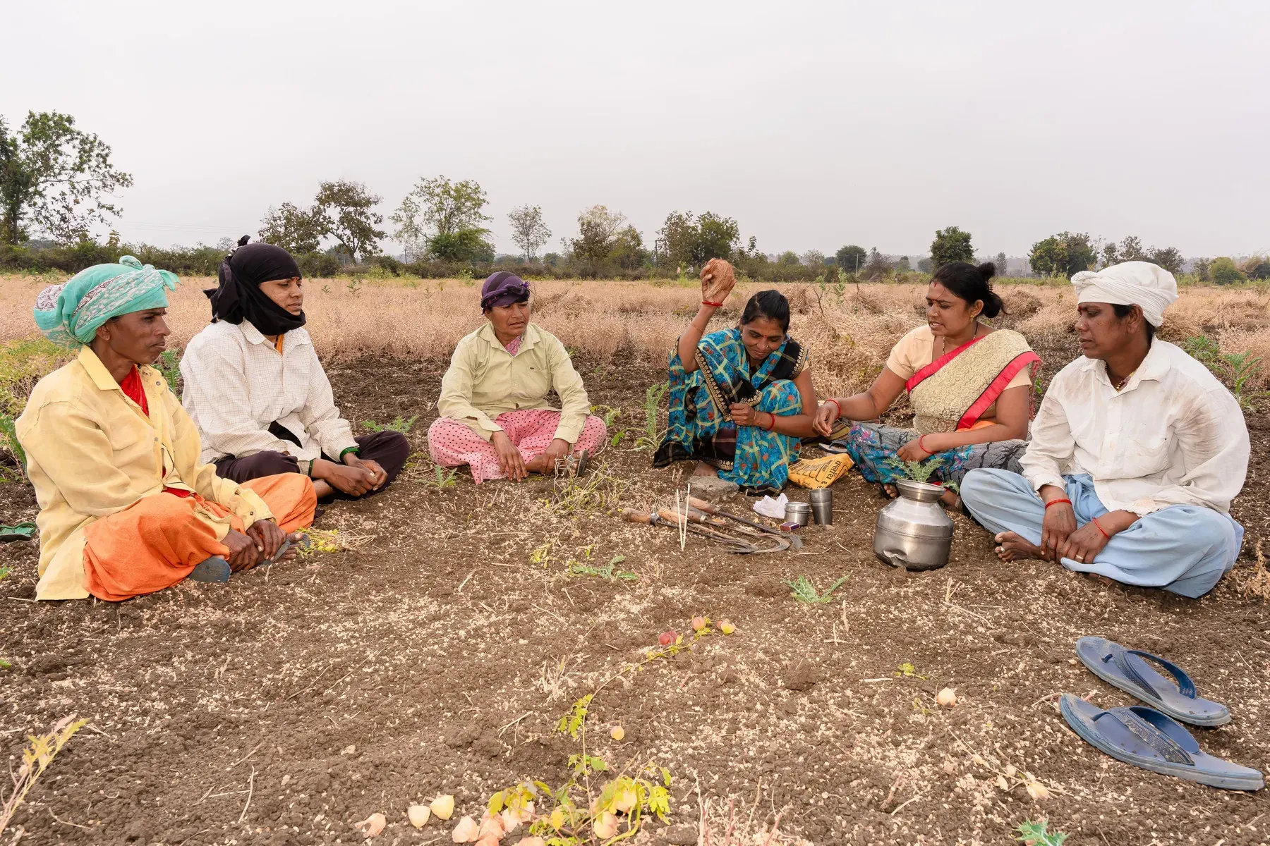Rural community meeting in India