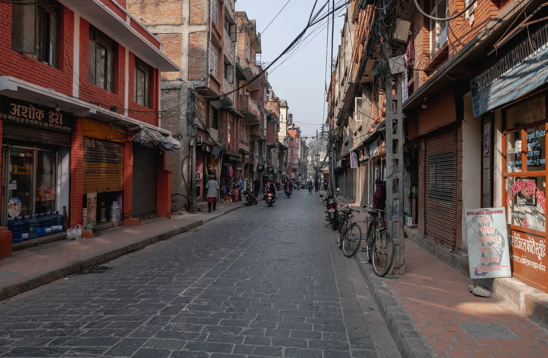 Local market street representing nearby communities